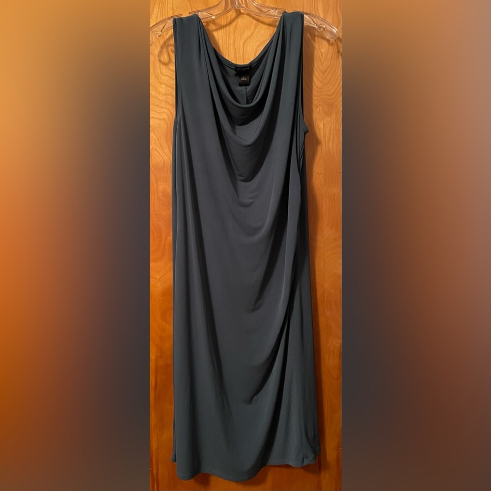 Grayish blue dress.